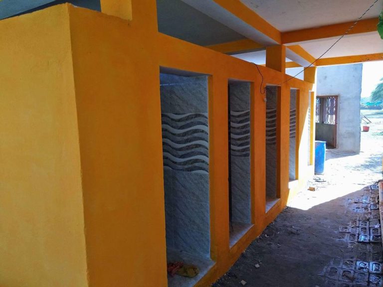Building toilets at Rajagaha Nuwara